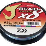 Aanbieding Daiwa J-Braid Grand X8 (multi-color, 0.20mm, 16.00kg, 300m)