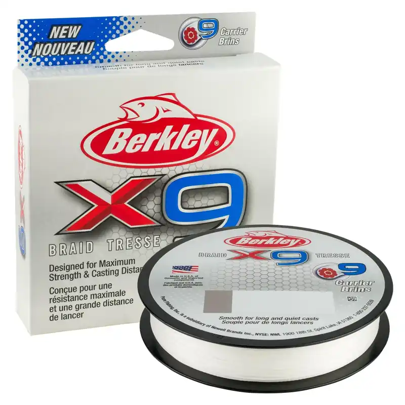 Gratis Retour Berkley x9 Braid; 150m 164yd, 0,17mm, 17kg, Crystal fonott pergető zsinór