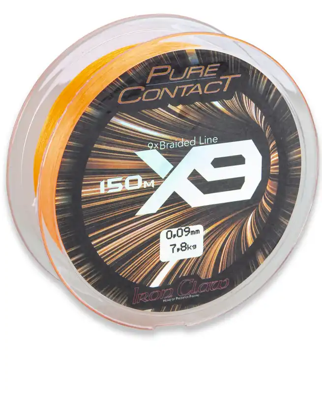 IRON CLAW Pure Contact X9 Orange fonott zsinór / 0,24mm / 150m / 21,00kg Goedkoop