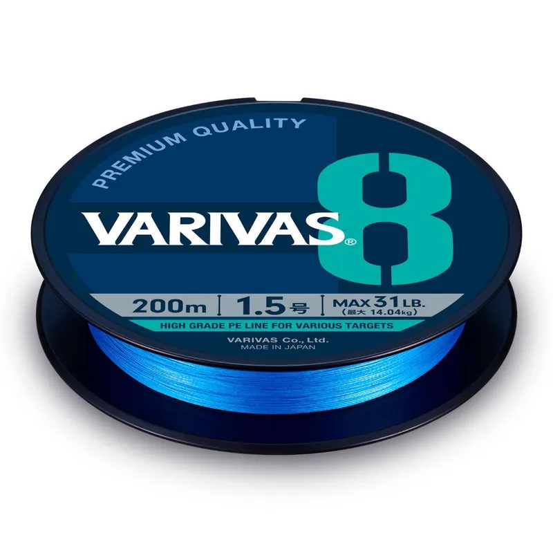 Direct Beschikbaar Varivas Pe 8 Blue Edition 150m 1.2 0.185mm 23Lb Fluo Ocean Blue