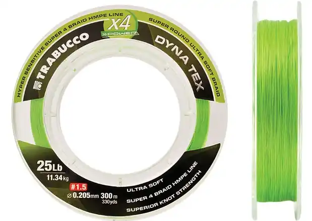 Seizoensaanbieding Trabucco Dyna-Tex X4 Power 150m 0,128mm lime sárga fonott zsinór